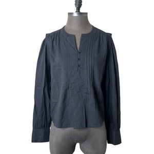 BROADWAY 38 Women's Long Sleeve Crop Length Gray Popover Shirt Size L